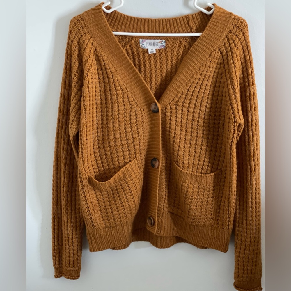 Mustard Yellow Cardigan / Woven